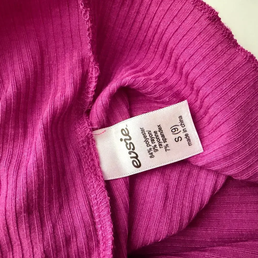 Maurice’s Evsie Pink Ribbed Sunflower Long Sleeve Top